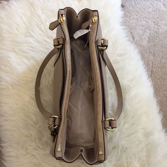 NWT COACH PEYTON LEATHER JORDAN DOUBLE ZIP CARRYALL - Picture 4 of 6